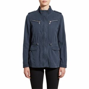 MAX Jeans Womens M Navy Utility Jacket Military Anorak Safari Field Coat